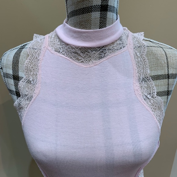 FREE PEOPLE PULLOVER TOP TRIMMED IN LACE - Picture 2 of 6